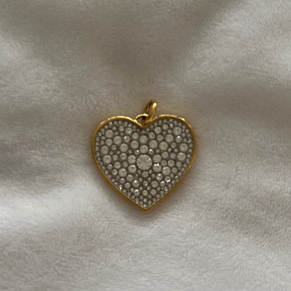 Coach pave gold heart pendant